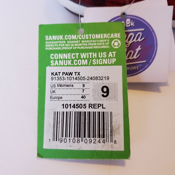 NWT Sanuk Kat Paw TX Plaid Pointed Toe Flats - Picture 7 of 12